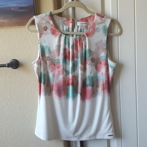 CK watercolor floral blouse